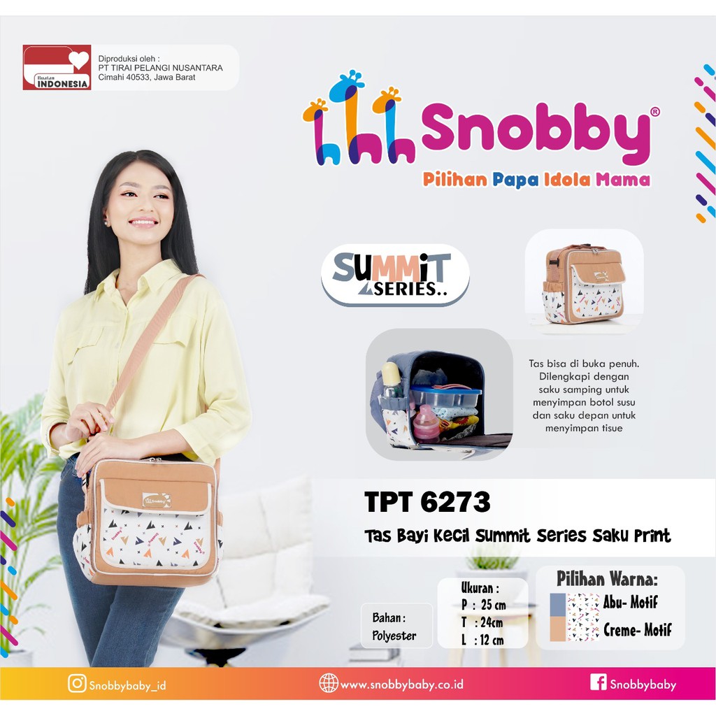 Snobby Tas Bayi Diaper Bag Gendongan Samping Ransel Selimut Summit Series