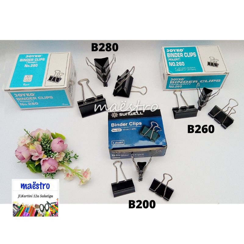 

Binder Clips Joyko / Binder Clips Sunwell / Binder Clips Murah / BELI 10 pcs BONUS 2 pcs