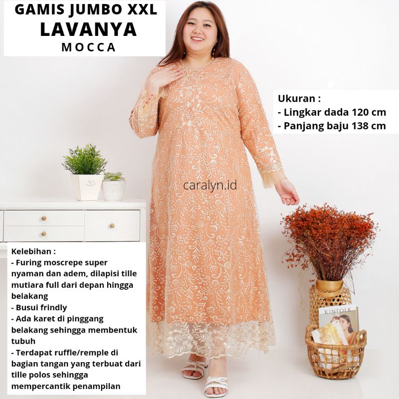 GAMIS JUMBO XXL XXXL XXXXL BRUKAT TERBARU LEBARAN 2022 LAVANYA