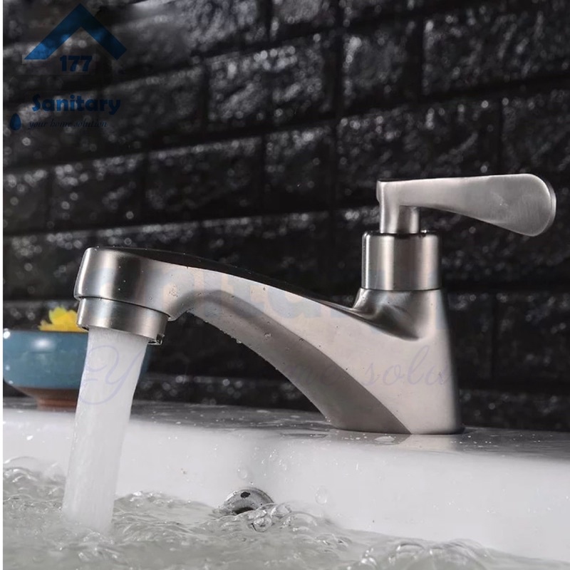 Kran Wastafel Stainless 304 tebal 36- Keran Air Cuci Tangan stenlis sink basin Washtafel faucet stenles