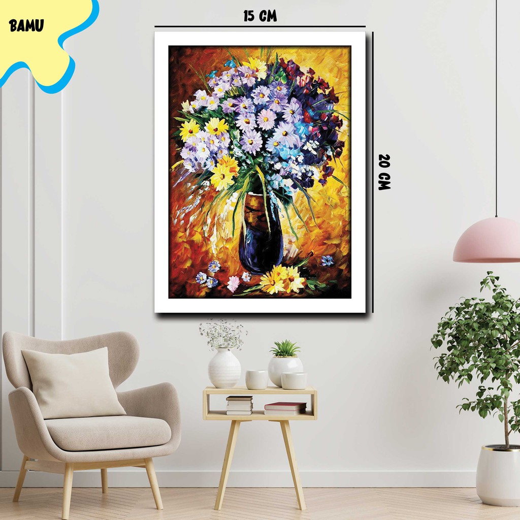 Pajangan Hiasan Dinding Lukisan Bunga Oil Painting Dekorasi Rumah Wall Decor  Poster Aesthetic