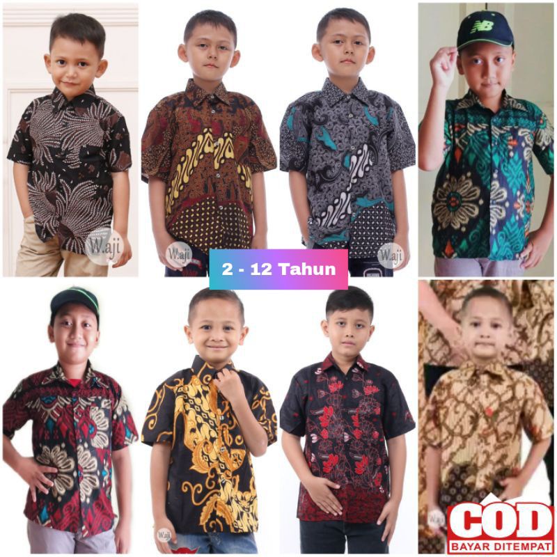 Hem batik anak pria TERMURAH!! slim fit modern motif terbaru!!