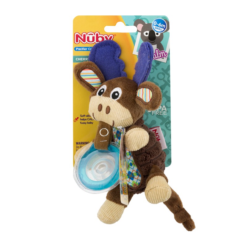 Nuby Calm Snuggleez Pacifier Natural Flex with Plush Set 0-6m