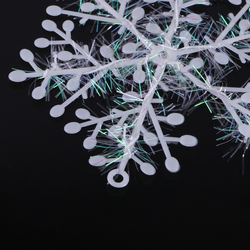 Zzz 3pcs Ornamen Snowflake Putih Pohon Natal Deco Festival Decortion