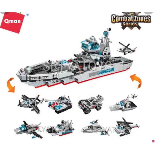 Mainan Lego Qman Combat Zones Series Kapal Marine Cruiser No.1411