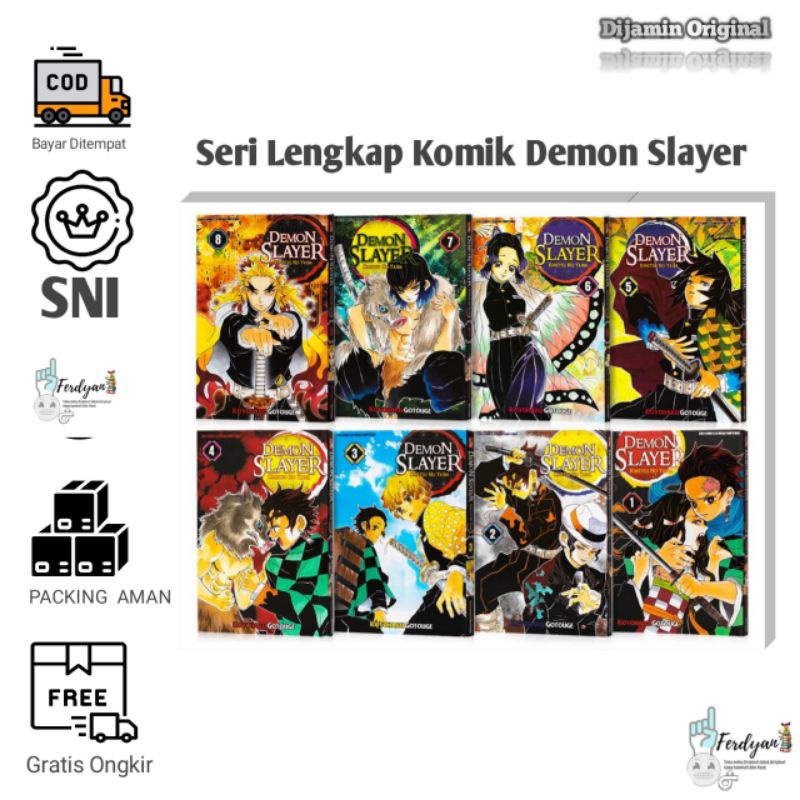 Demon Slayer: Kimetsu no Yaiba volt 01- 08 by Koyoharu Gotouge Buku Komik anak komik remaja komik ma