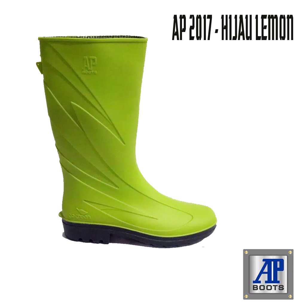 AP Boots 2017 Hijau Tua &amp; Hijau lemon - Sepatu Boot Kerja Karet Hijau Tinggi Boots Aman - AP BOOTS