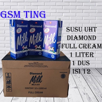 

susu uht diamond full cream 1 dus isi 12 pcs khusus expedisi