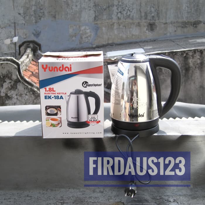 TEKO LISTRIK YUNDAI / ELECTRIC KETTLE STAINLESS 1,8L