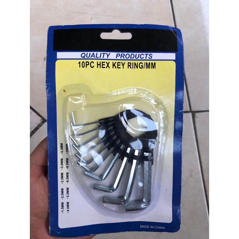 Kunci L Set 1 box isi 10 Pcs Hex Key L Premium