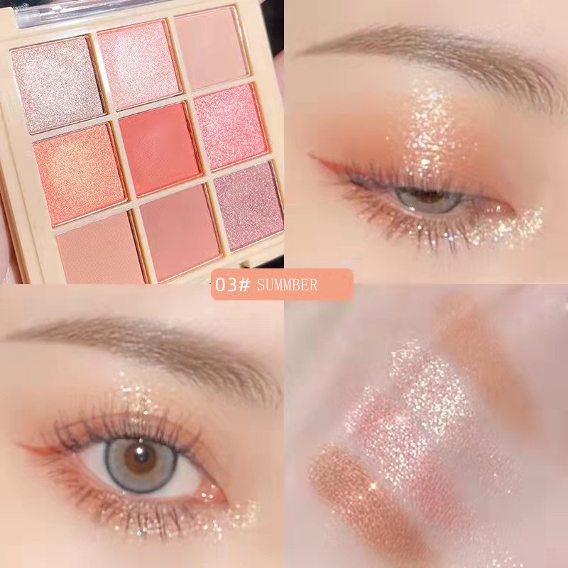 Korean Eyeshadow Palette HLLR Eyeshadow Murah Matte Eyeshadow Palet 9 Warna Waterproof