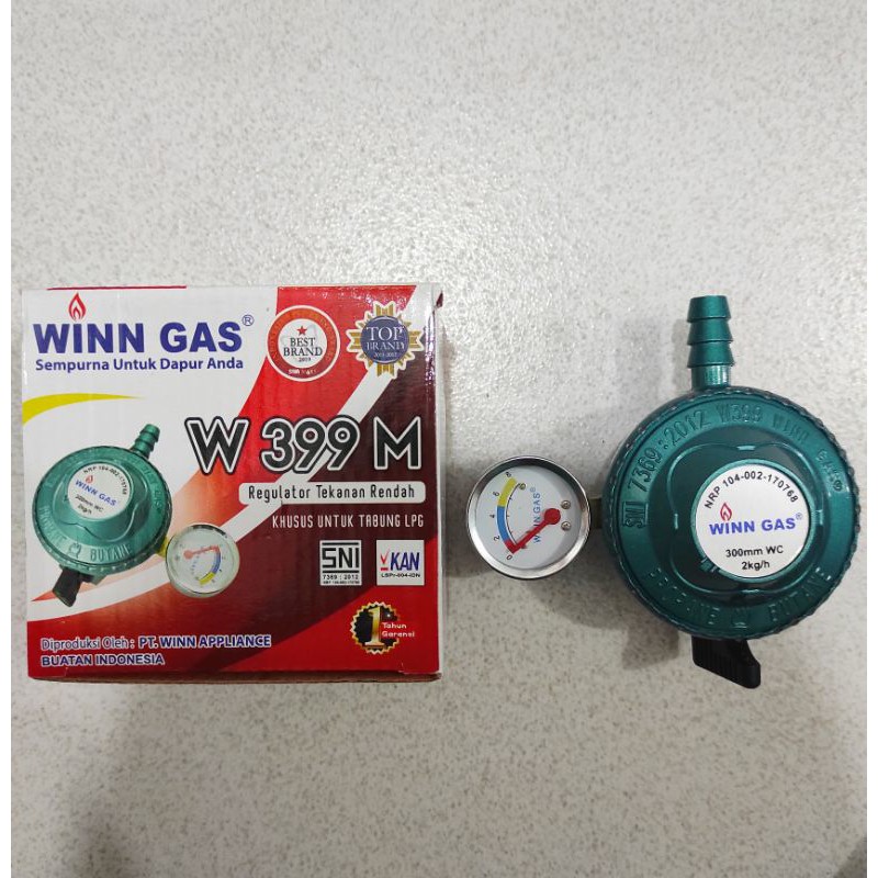 Regulator LPG Winn Gas W 399 M Meteran Tekanan Rendah SNI