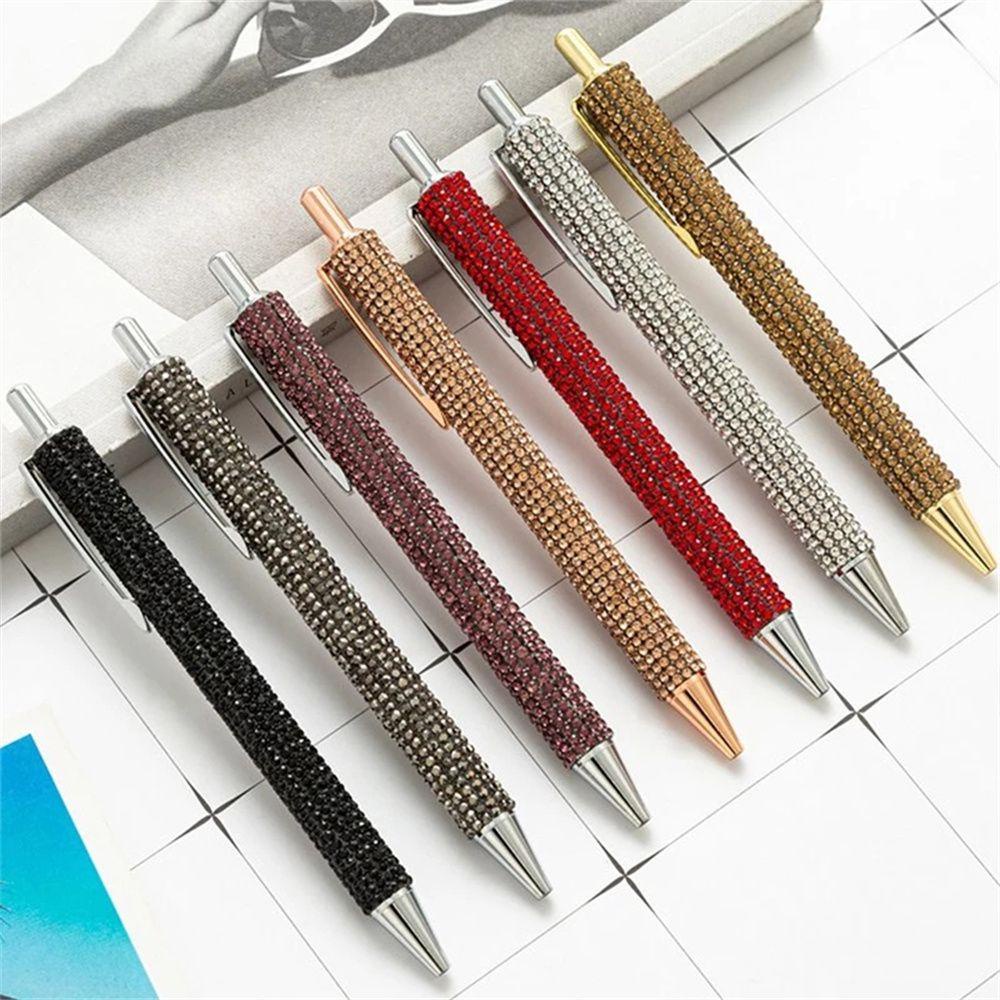 【 ELEGANT 】 Ballpoint Pen Kantor Hadiah Bisnis Mewah Berlian Logam Sparkling Signature Pen