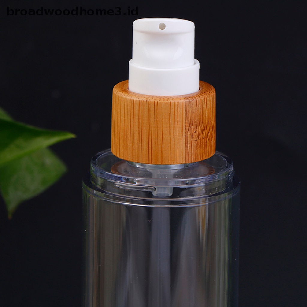 20-120ml Botol Pompa Vakum Kosong Bahan Bambu Untuk Makeup Serum Lotion