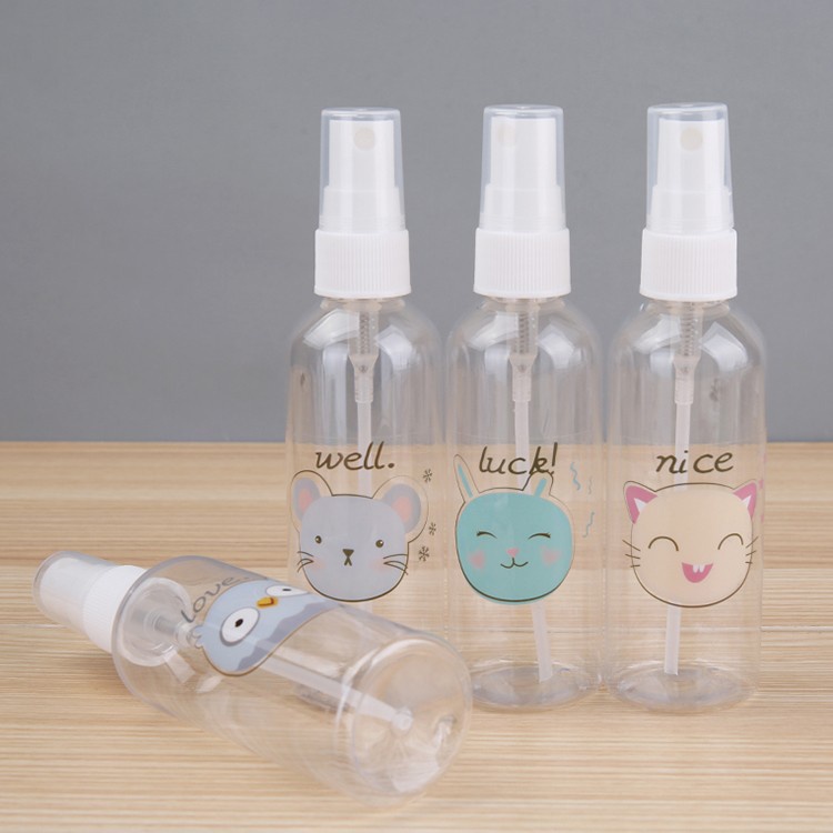 Empty Bottle Spray Cute Animal Traveling Bottle Transparent Botol Spray Kosong 1 Pcs size 30 ml 50 ml 75 ml 100 ml Botol Semprot Transparan