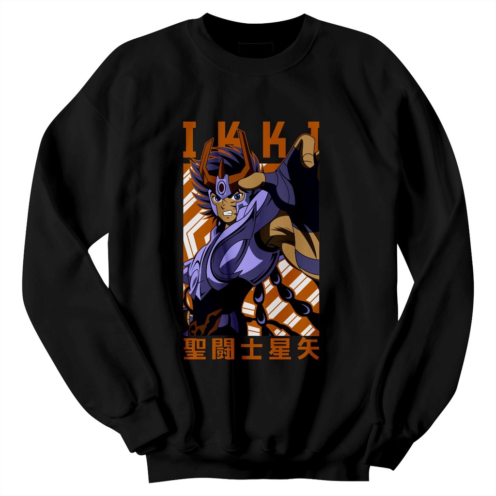 Sweater Crewneck Anime Jepang IKKI Saint Seiya / Sweater Pria Kartun Jepang Terbaru