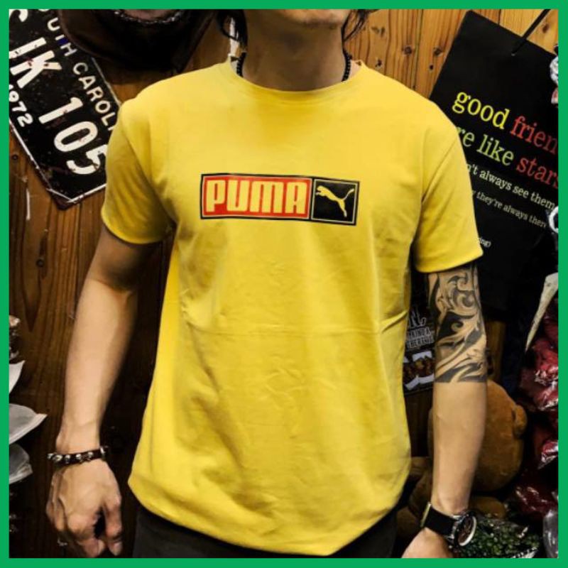 Baju Kaos Yri pria yellow puma basic Baju Kaos murah pria ub OC