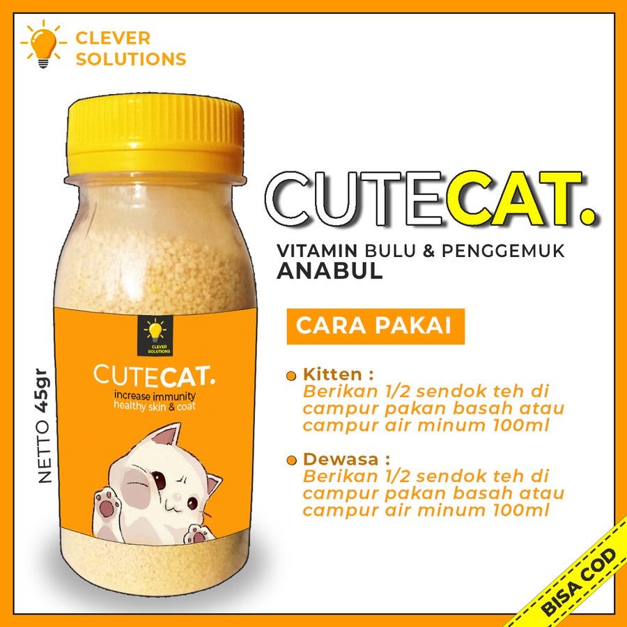 Vitamin Penggemuk Kucing Pelebat Bulu Kucing Obat Penumbuh Bulu Kucing Obat Bulu Kucing Rontok CUTE CAT