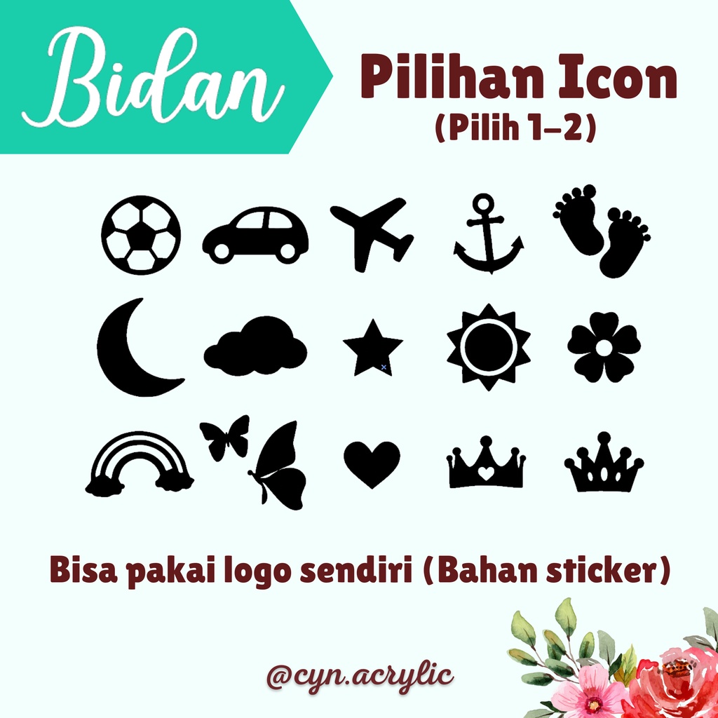 BIDAN Hospital Board Akrilik Acrylic Announcement Biodata Baby Bayi Newborn Kado Mewah Bagus