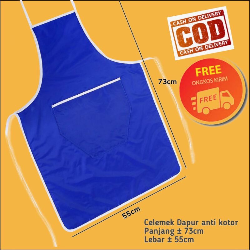 Apron Polos / Celemek Masak Warna Polos Waterproof CELEMEK Dapur MAKANAN BAHAN 100% Nylon Parasit