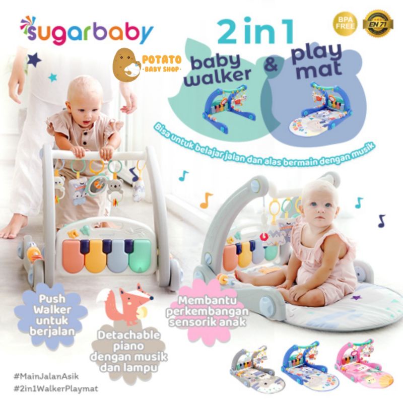 Sugar Baby 2in1 Baby Walker &amp; Playmat