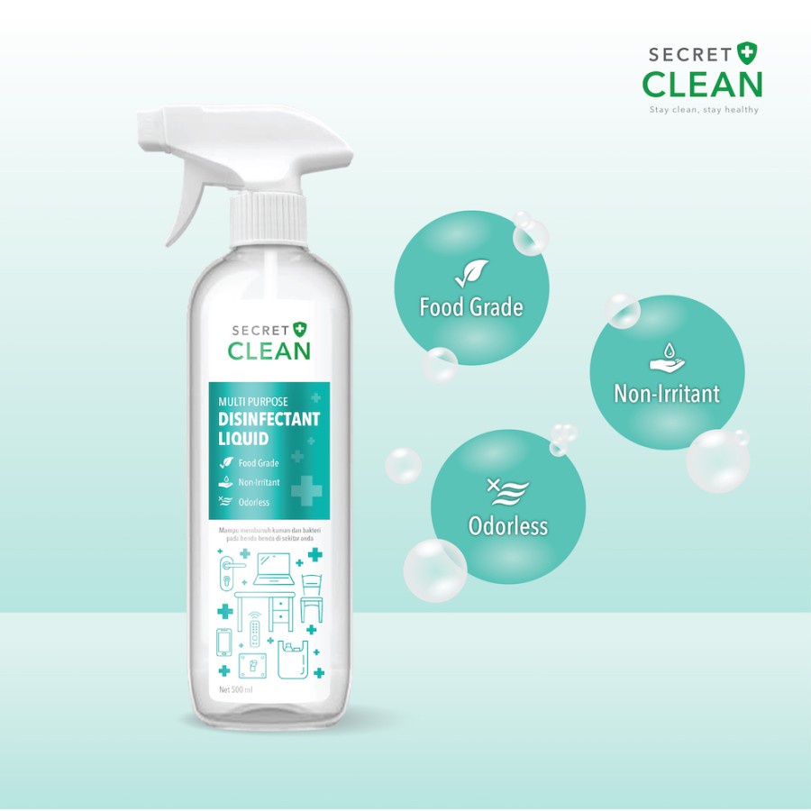 SECRET CLEAN MULTI PURPOSE DISINFECTANT LIQUID 500ML