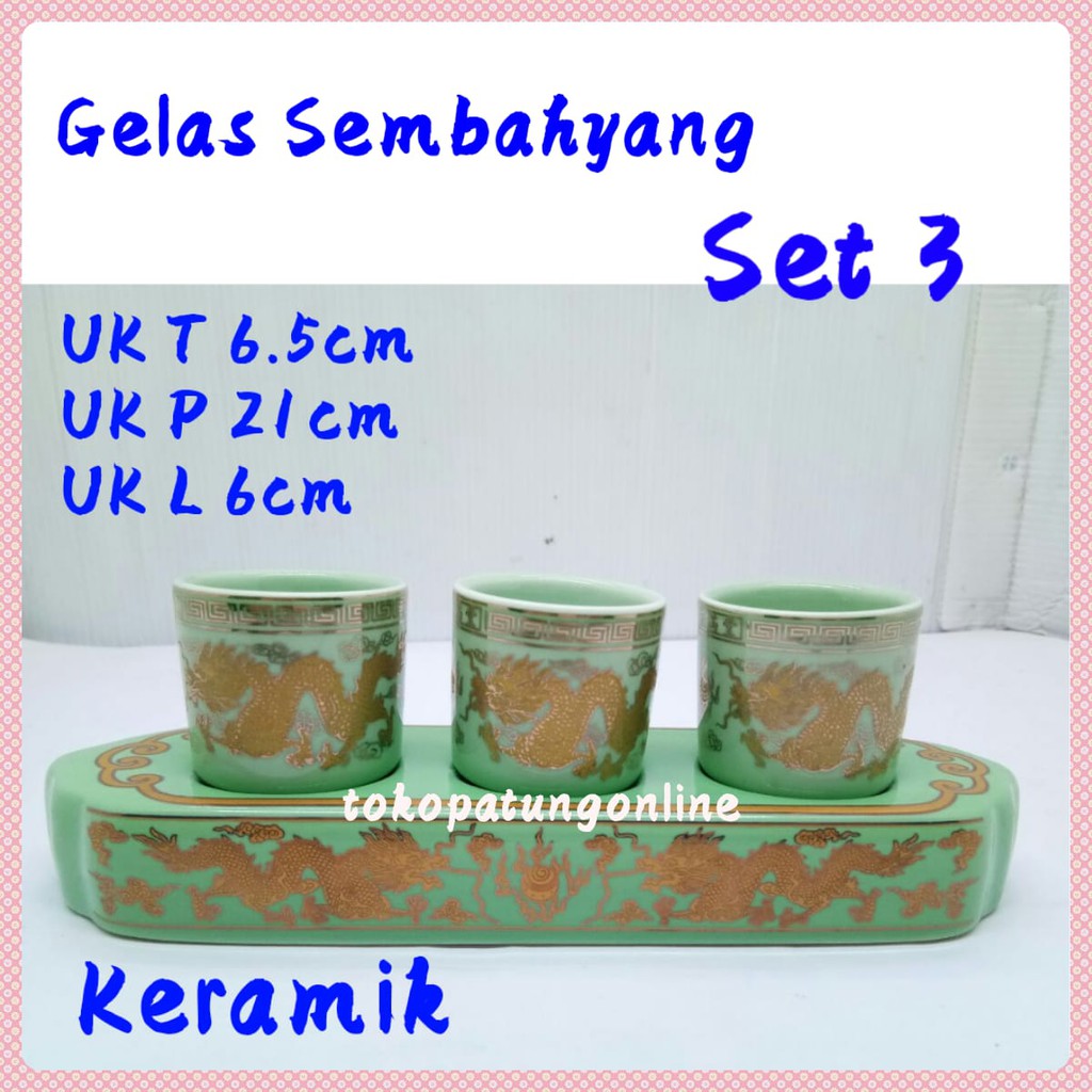 Gelas Puja Sembahyang Naga Set 3