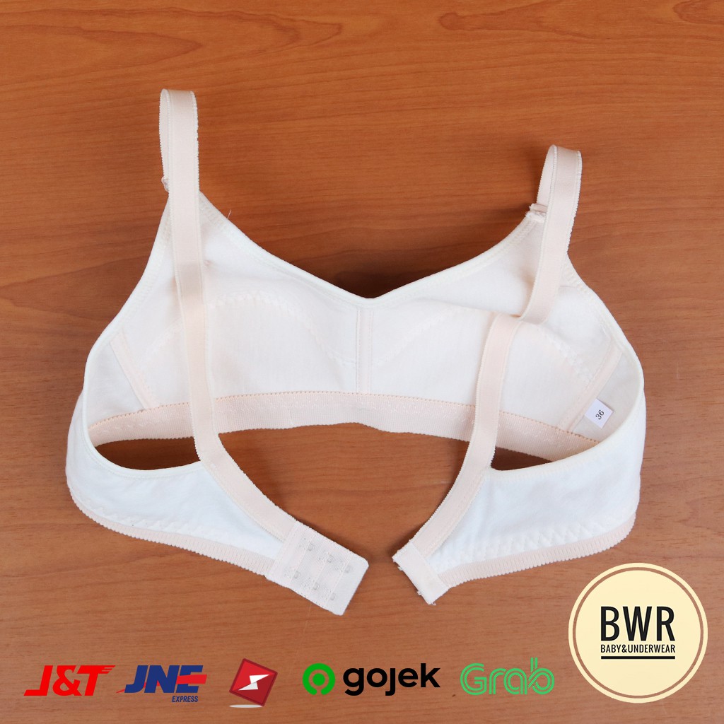 [ Harga 1pc &amp; 3pc ] Bra YULIA Cream | Bra Wanita Dewasa Sport Polos Kait 2 - VIII B6 Bwr