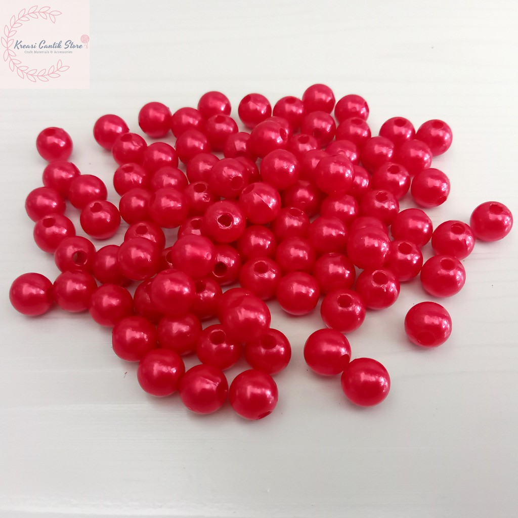 Manik-Manik / Mote Mutiara / Manik Mutiara 8mm Warna - Merah