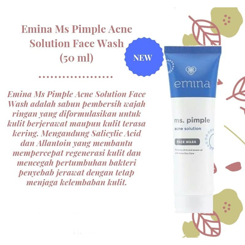 EMINA MS. PIMPLE ACNE SOLUTION FACE WASH 50ML