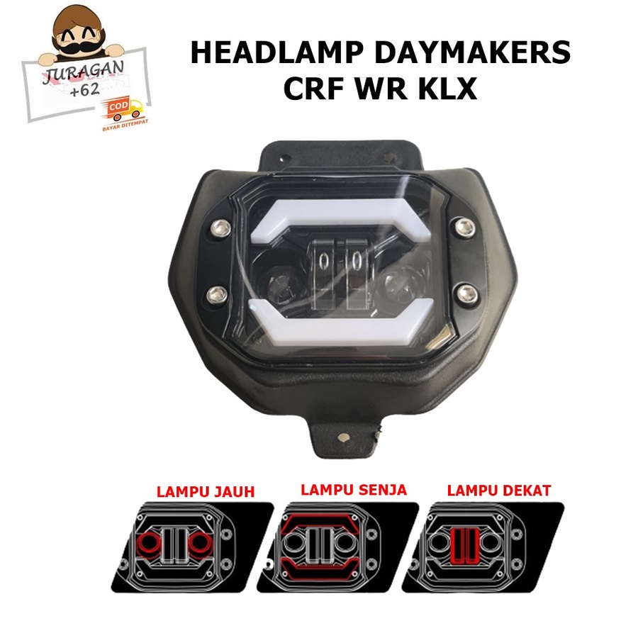 HEADLAMP LAMPU REFLEKTOR DAYMAKER DEMEKER KLX CRF WR