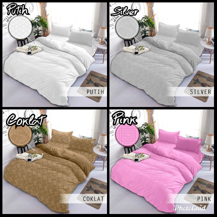 Bedcover Selimut tanpa Sprei Bahan Katun Jacquard Emboss Aesthetic King Size 180x200