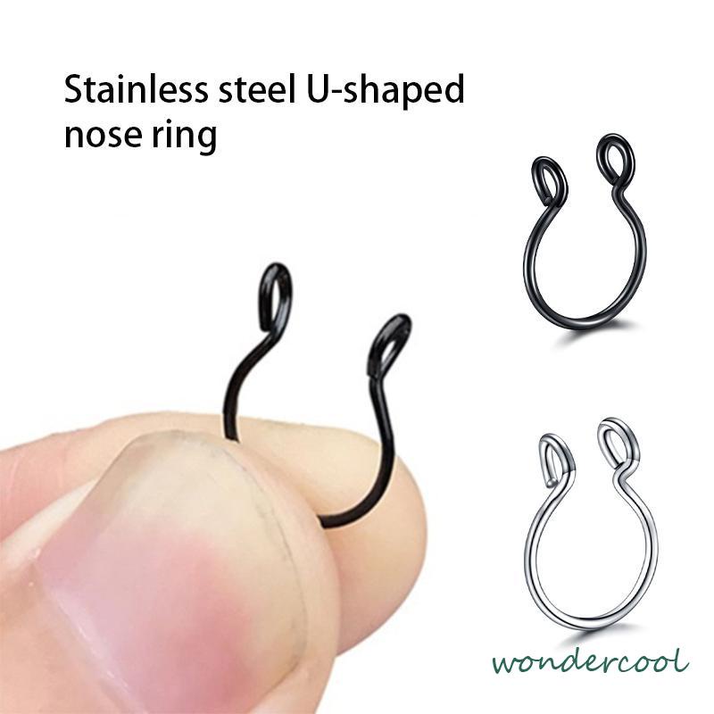 Cincin Hidung Bentuk U Bahan Stainless Steel Untuk Aksesoris-Won