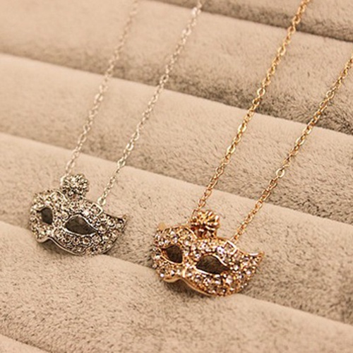 Hu Hu Hu Hu Hu Alat Bantu Pasang Kacamata♡ Kalung Wanita Liontin Topeng Rubah Gaya Vintage Bohemia Untuk Hadiah Natal