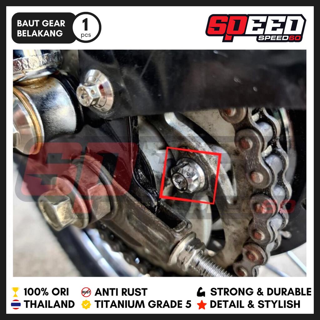 Titanium Baut Gear Belakang Satria FU Probolt Grade 5 king Nut