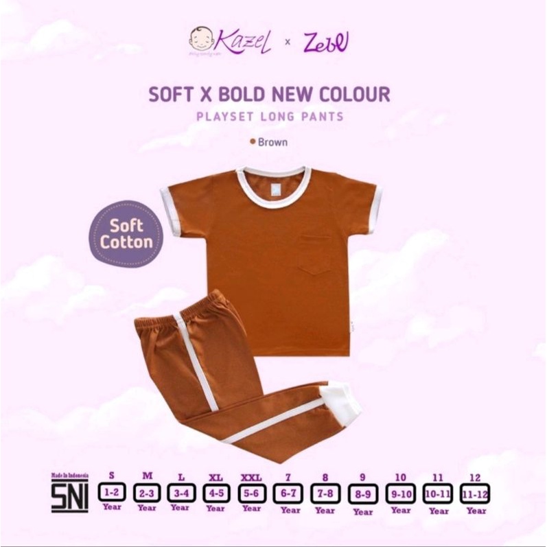 Kazel piyama Playset Long pant Pocket Bold Edition PART2, piyama anak kazel, pajamas anak