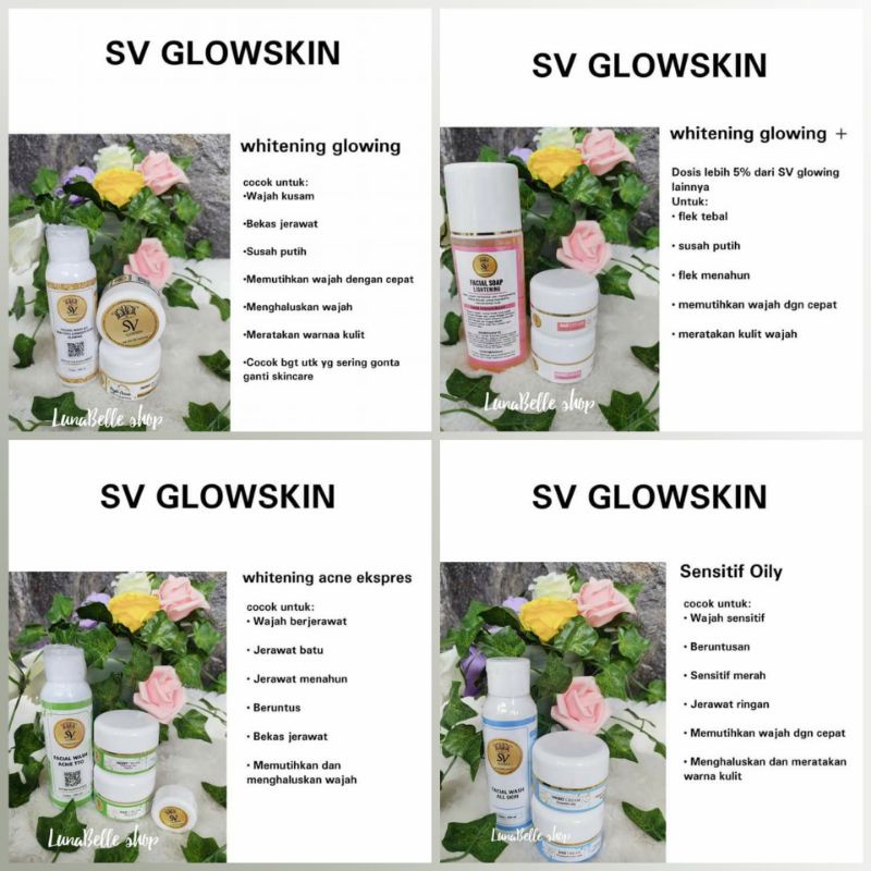 Krim wajah Cream SV Glowskin/ SV Glow/ SV Glow plus/ SV Acne/ SV Oily