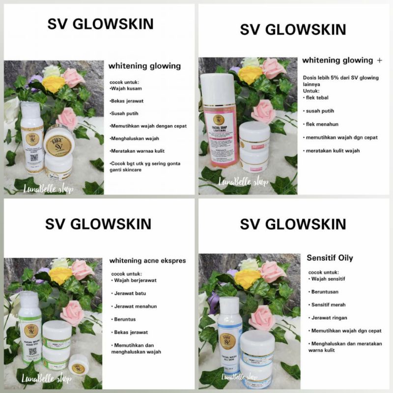 Krim wajah Cream SV Glowskin/ SV Glow/ SV Glow plus/ SV Acne/ SV Oily