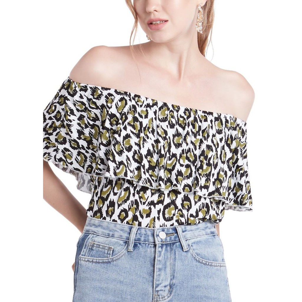 Atasan Wanita - OVS Printed Off-Shoulder Top - 542845 - Pakaian Wanita - Agogeo