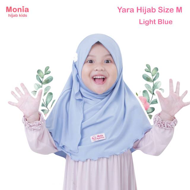 Yara Hijab by Monia Hijab Kids Light Blue MLXL | jilbab anak instant