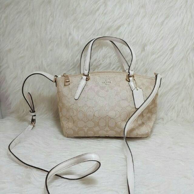 TAS COACH MINI KELSEY SIGNATURE CHALK SATCHEL