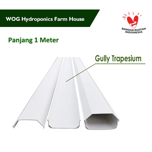 Gully Trapesium NFT 1 Meter (Polos) Hidroponik