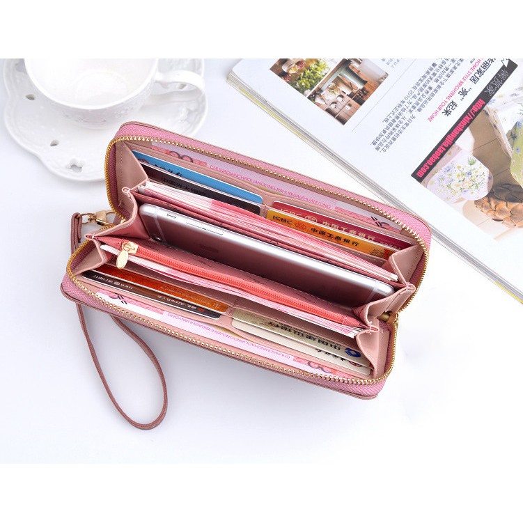 W02 Dompet Panjang Kulit Wanita Lucu FY MK Face Women Tas Tangan HP Kartu Organizer Wallet Murah