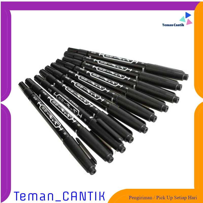 

TC-DA1 ZEBILI Spidol Permanen Dual Head Marker Waterproof 10 PCS - DH100