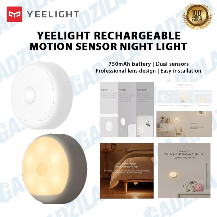 YEELIGHT RECHARGEABLE MOTION SENSOR NIGHT LIGHT LAMPU MALAM TIDUR