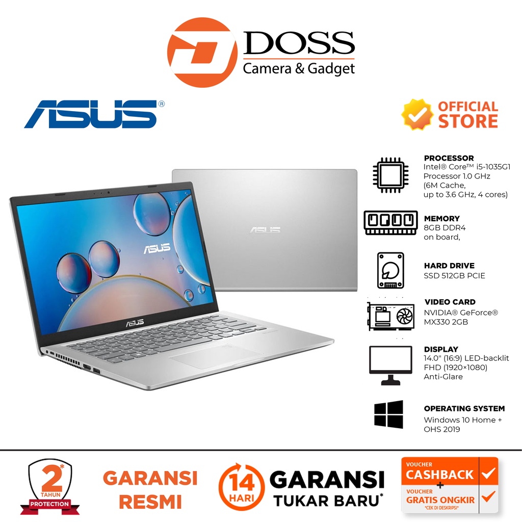 Asus VivoBook A416JPO-VIPS551 14″ Core i5 8GB RAM 512GB SSD
