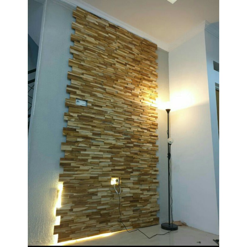 wallpaper Kayu jati/wood panel/dekorasi dinding interior