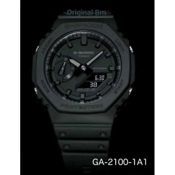 jam tangan pria casio g shock ga 2100 original bm full set autolight aktif sport