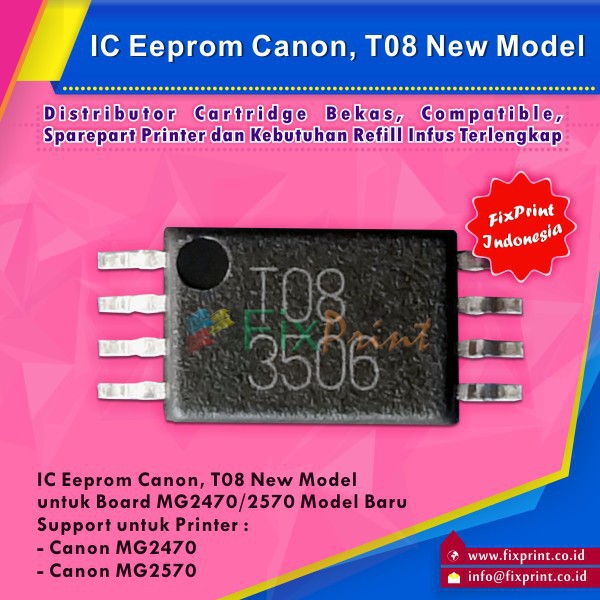 IC Eprom Canon E400 New Model T08  IC Eeprom Reset Canon E400  IC Counter E400  T08 Murah