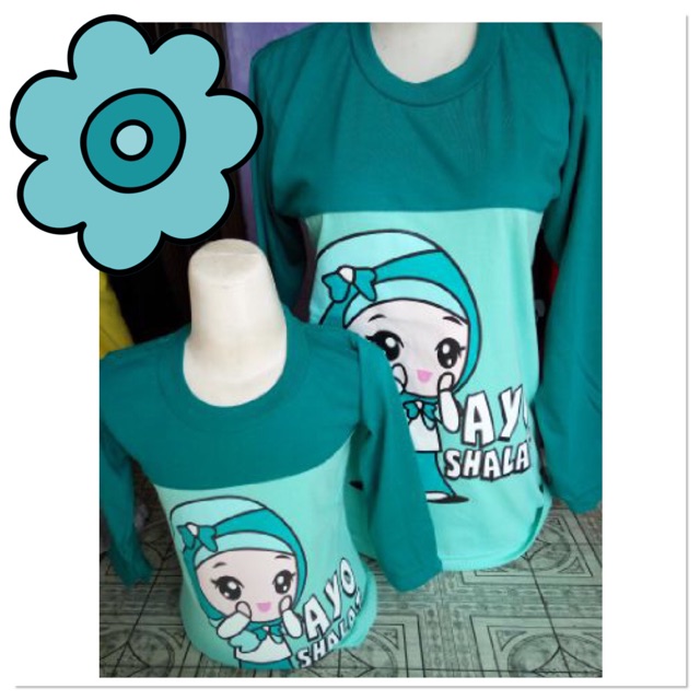 COUPLE IBU & ANAK " AYO SHOLAT " kaos raglan merk OSKOSH 👍